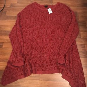 Torrid Maroon Open Knit Sweater - Plus Size