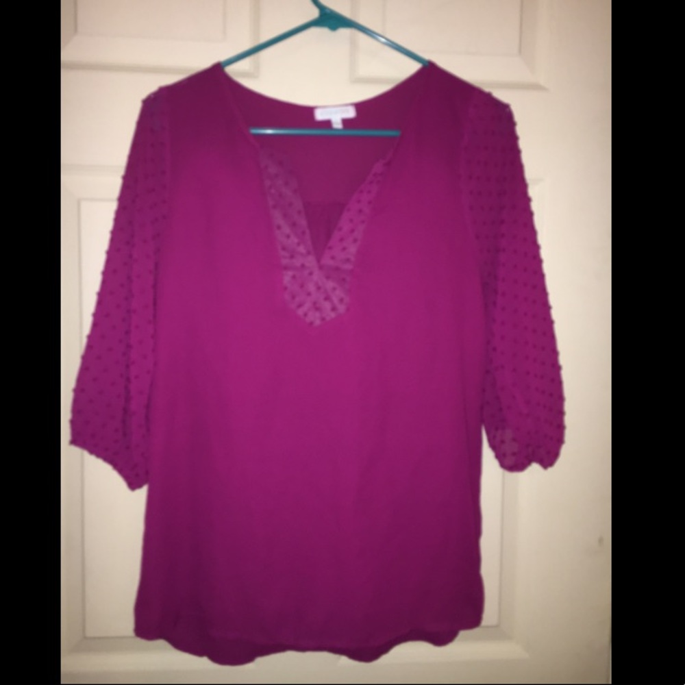 Sheer purple/pink top