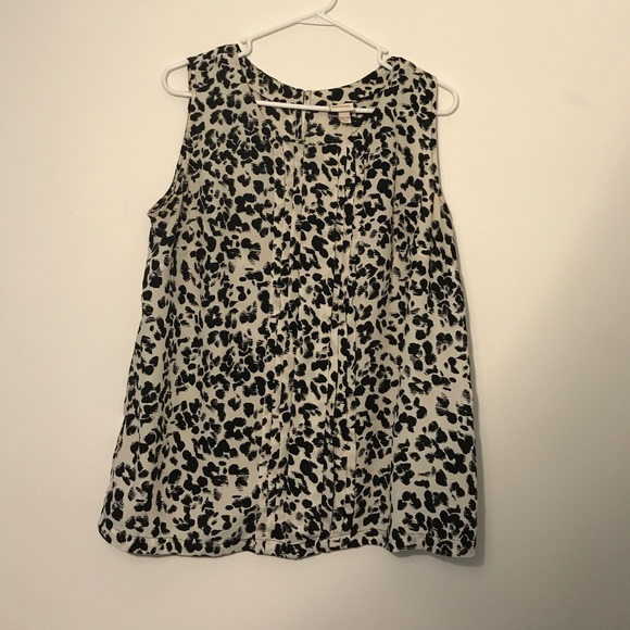 Black and white sleeveless print top - Picture 1 of 3