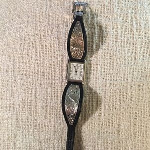 Montana Silversmiths Black and Silver Concho Watch