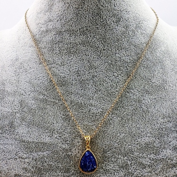 ☃️Price Drop!☃️ t+j Designs Blue Druzy necklace - Picture 2 of 4