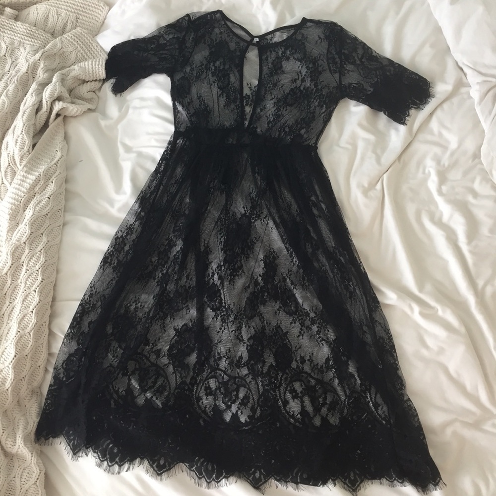 Sheer black lace dress