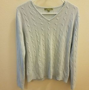 Light blue, V-neck cable knit sweater! ❄
