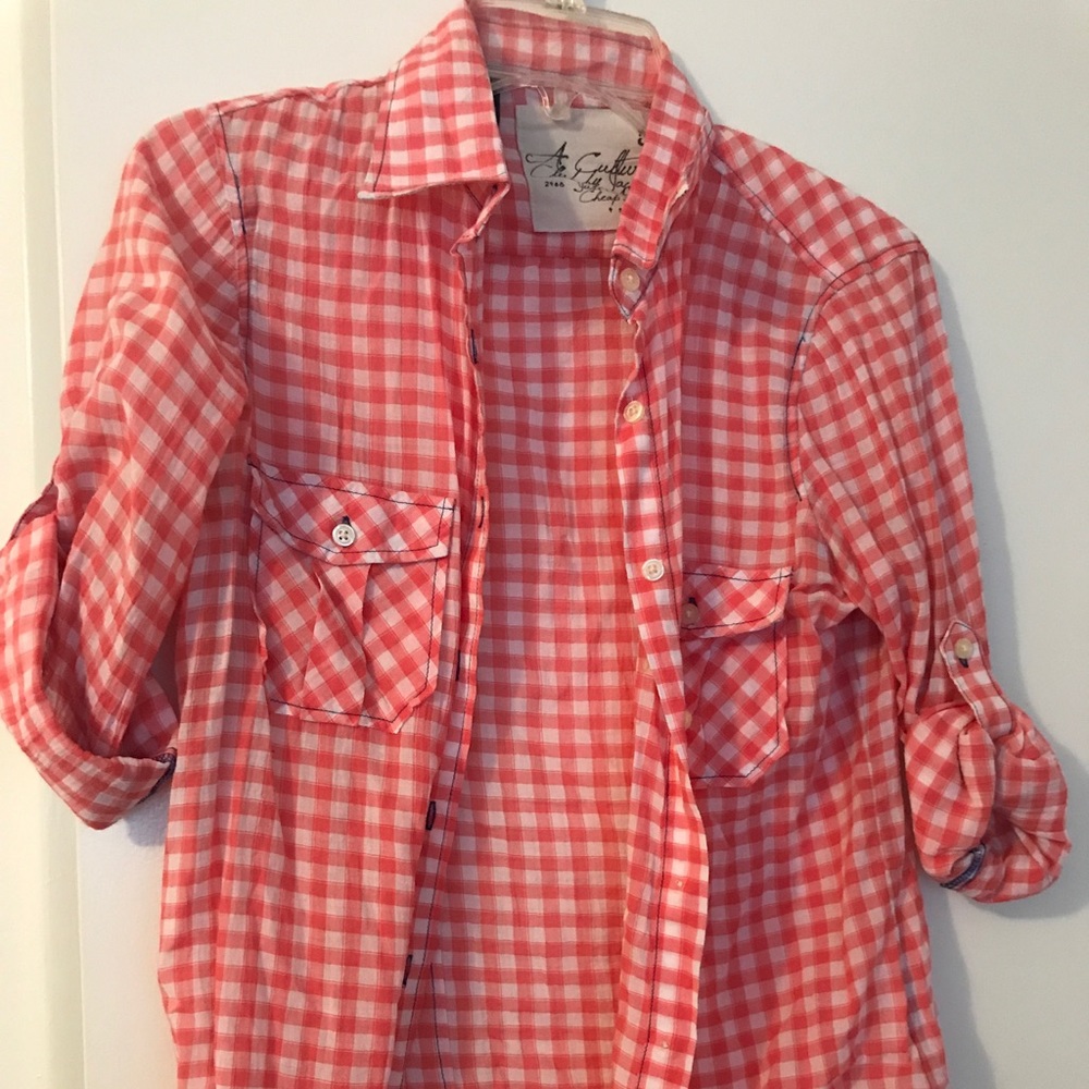 Gingham button down shirt