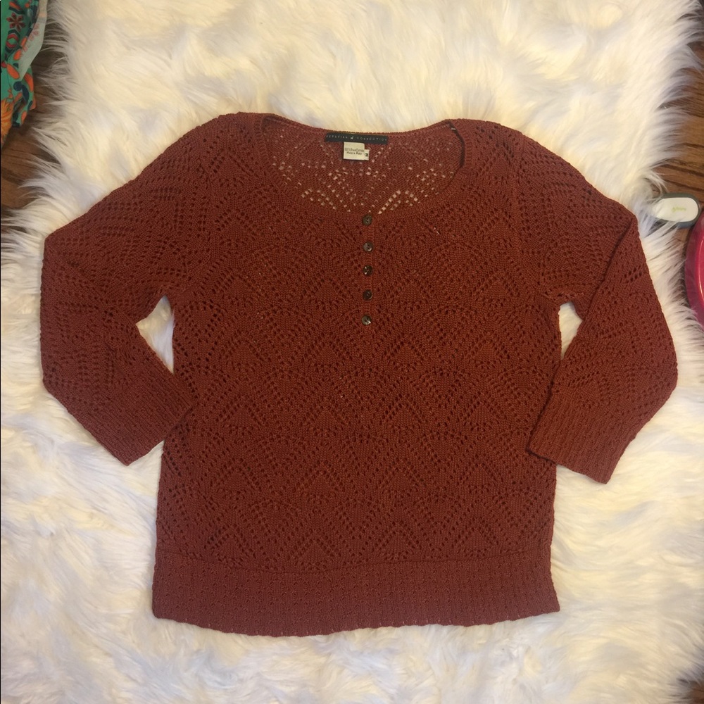Peruvian connection size medium deep orange knit