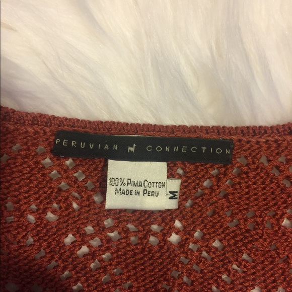 Peruvian connection size medium deep orange knit - Picture 2 of 8