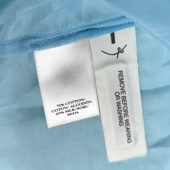 NEW Ann Taylor Baby Blue Roll Tap Sleeves Silk - Picture 3 of 3