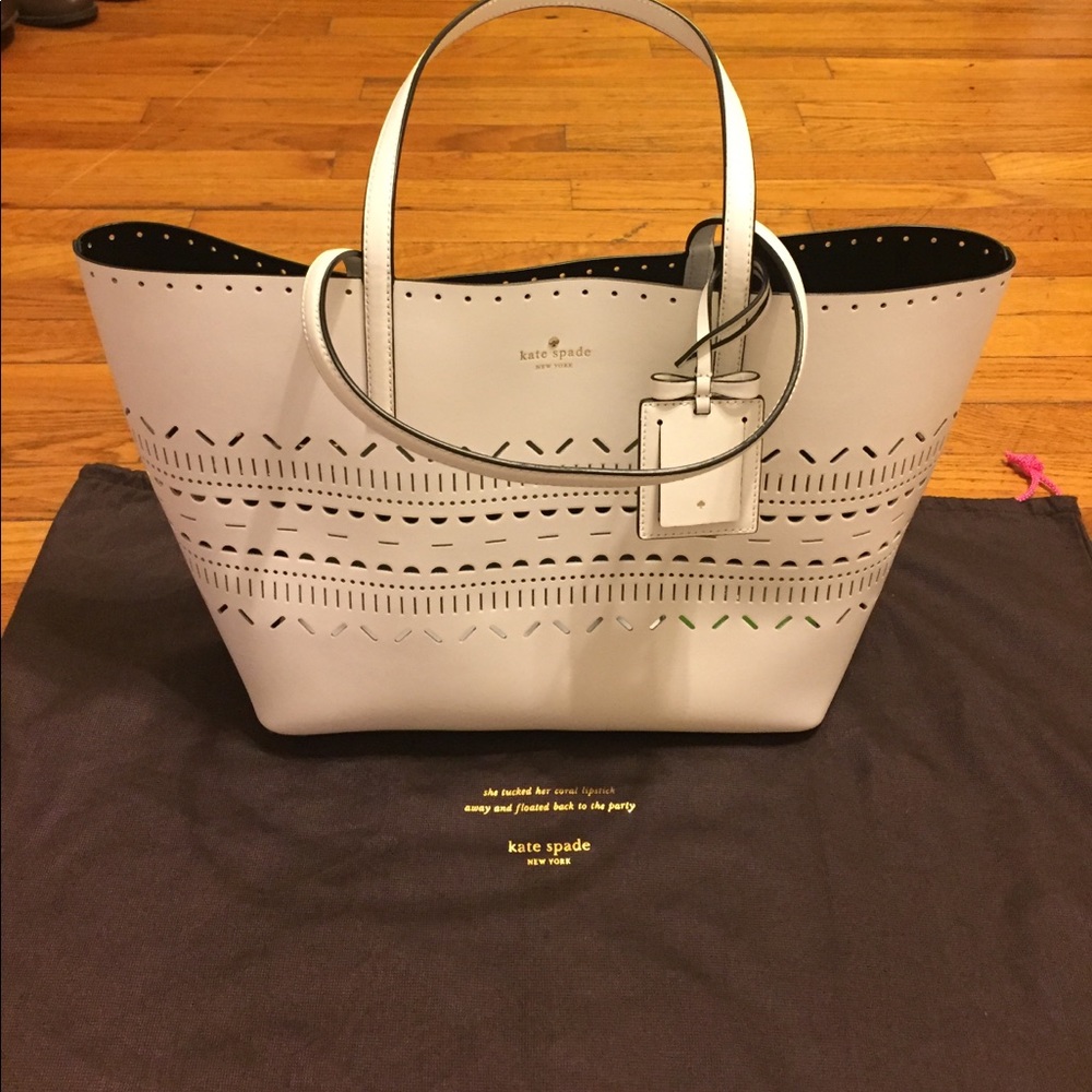 Kate Spade White Eyelet Medium Harmony Tote