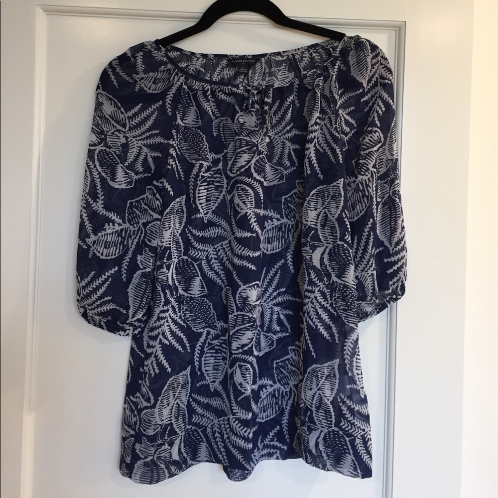Floral and slightly sheer banana republic blouse