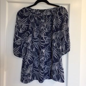 Floral and slightly sheer banana republic blouse
