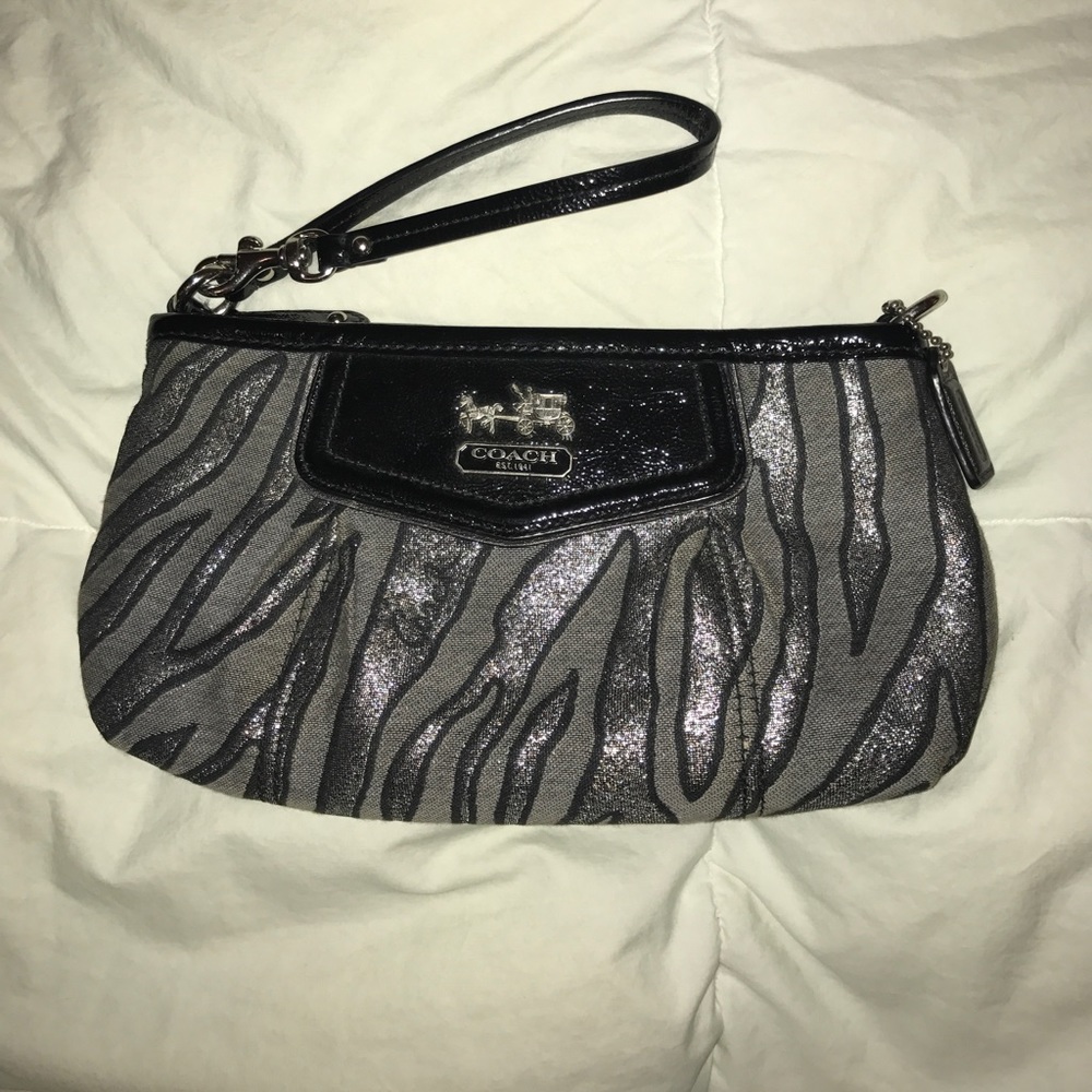 Silver/grey Coach wristlet