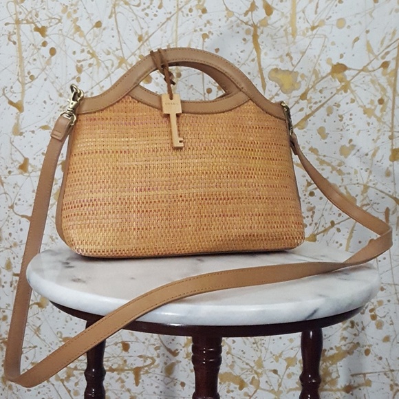 Fossil Handbags - Fossil Straw and Leather crossbody bag