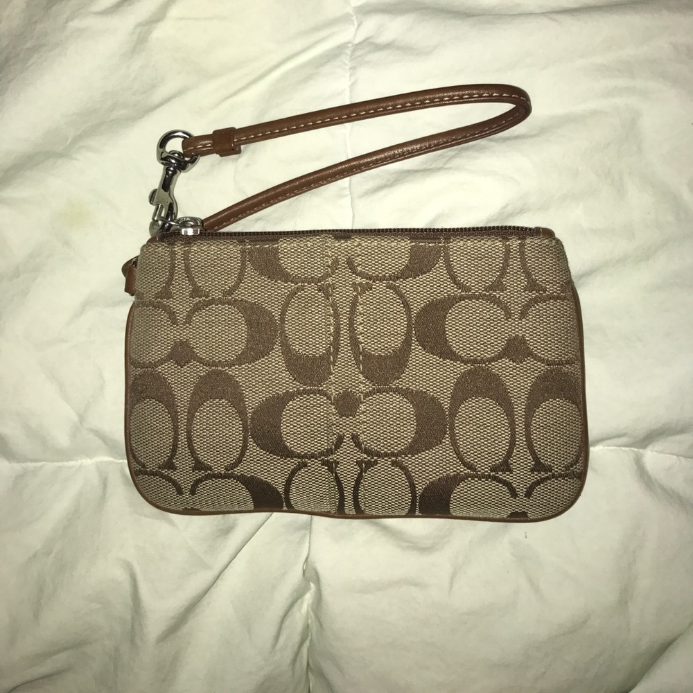 Brown Coach wristlet