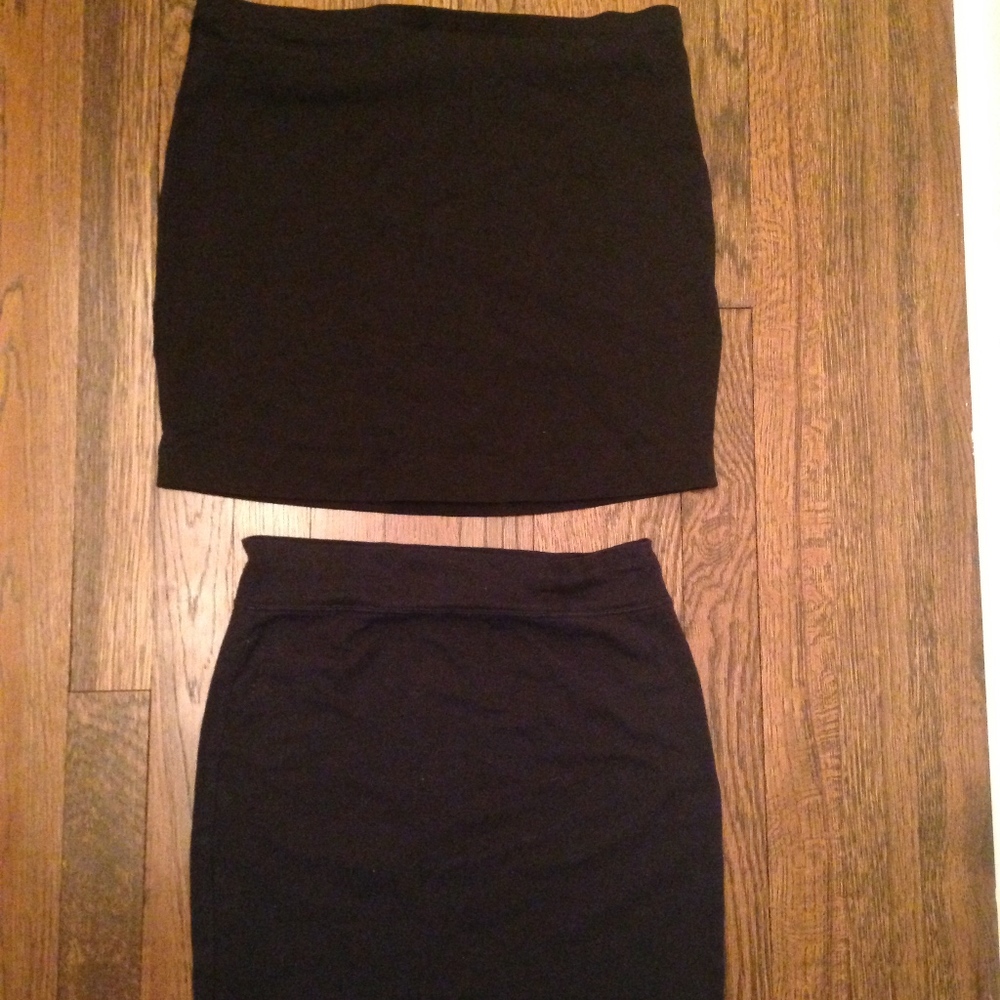 Navy and Black Bodycon Mini Skirts