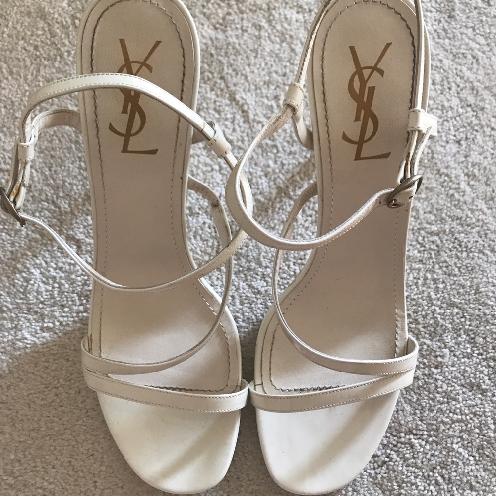 YSL Ivory Strappy Heel