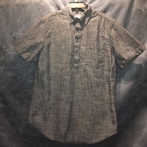 Short Sleeve Poplin Button Down Popover Shirt