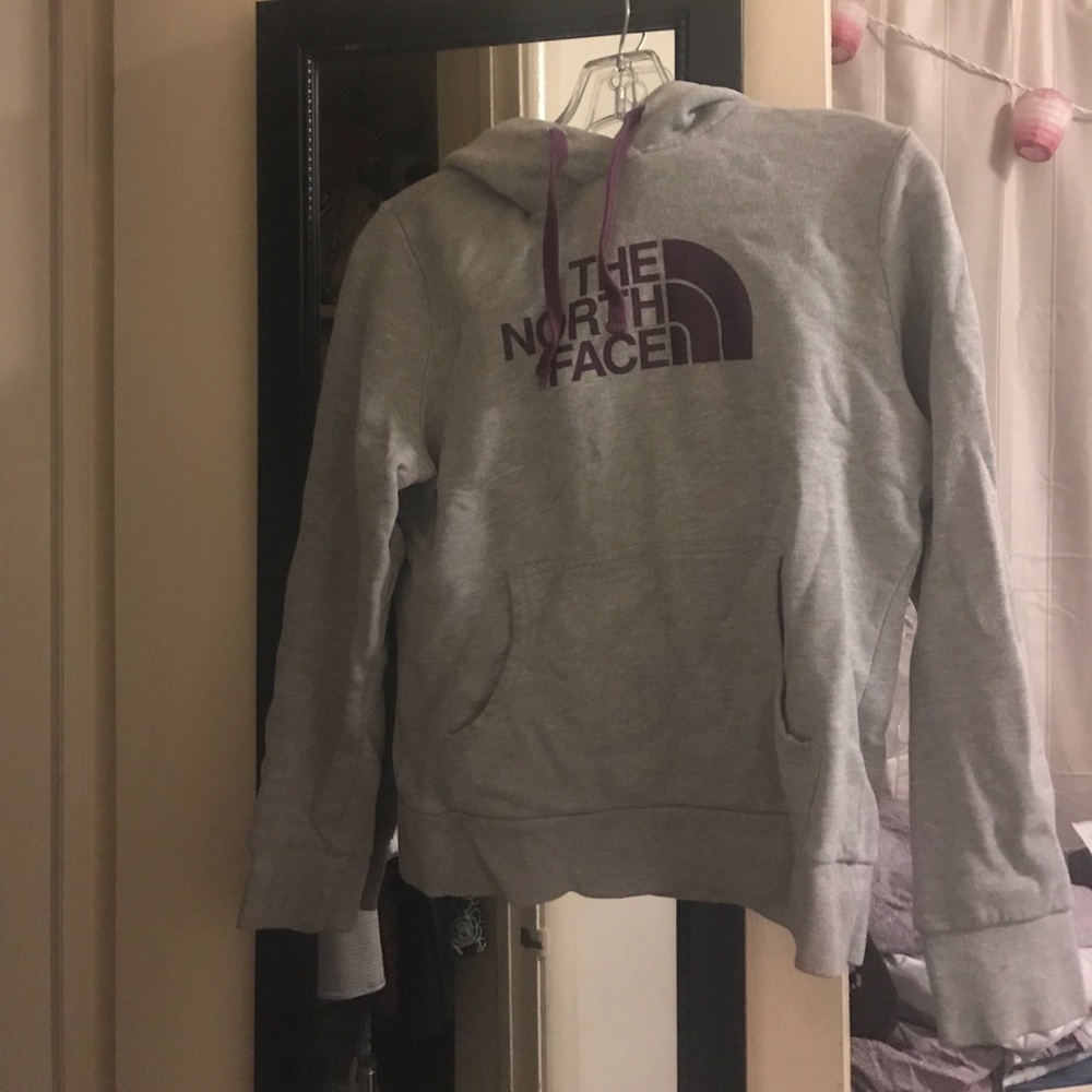 Grey and purple hoodie