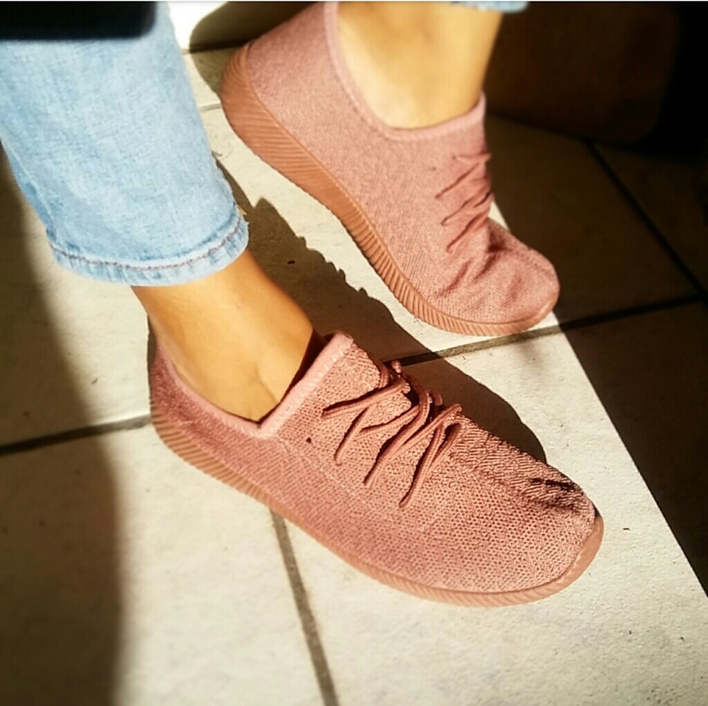 LAST PAIR//The Trinity// Mauve fly knitted Sneaker - Picture 3 of 6