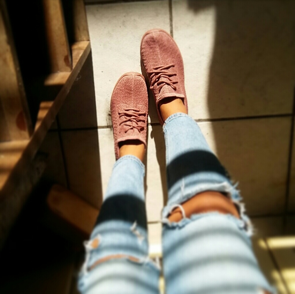 LAST PAIR//The Trinity// Mauve fly knitted Sneaker - Picture 4 of 6