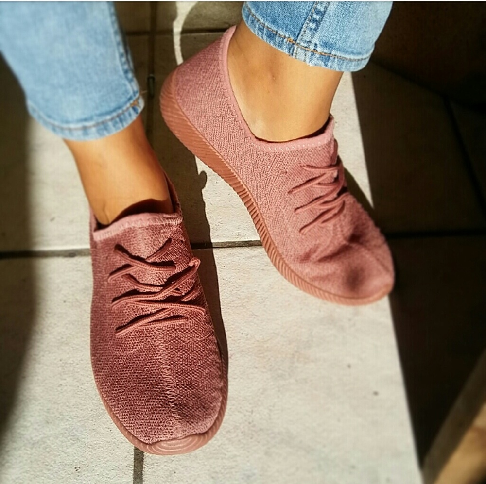 LAST PAIR//The Trinity// Mauve fly knitted Sneaker - Picture 5 of 6
