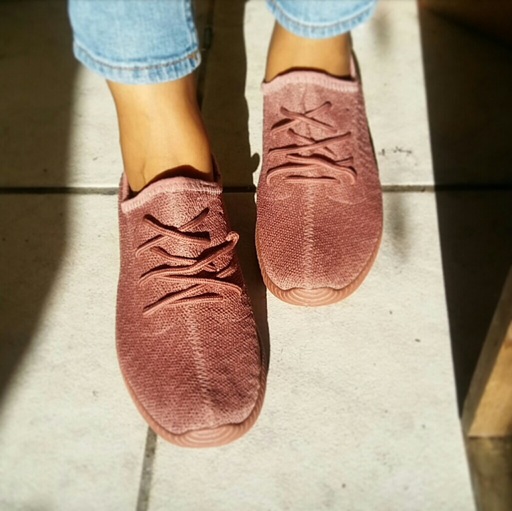 LAST PAIR//The Trinity// Mauve fly knitted Sneaker - Picture 6 of 6