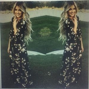 Boho floral long sleeve maxi dress