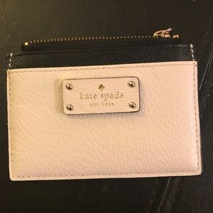 White and black Kate Spade card holder