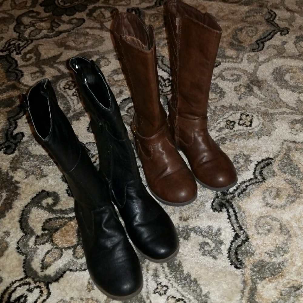 Girls size 4 brown and black boots