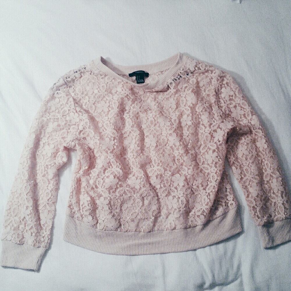 Forever 21 light/baby pink long sleeve top