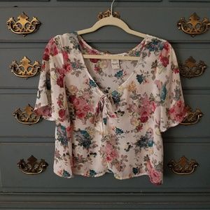 Floral sheer croptop