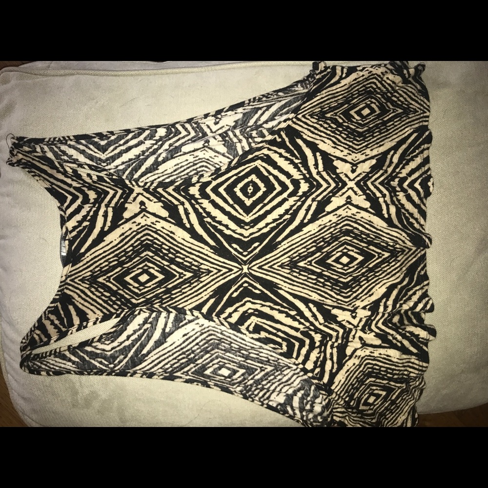 Tan designed crop top