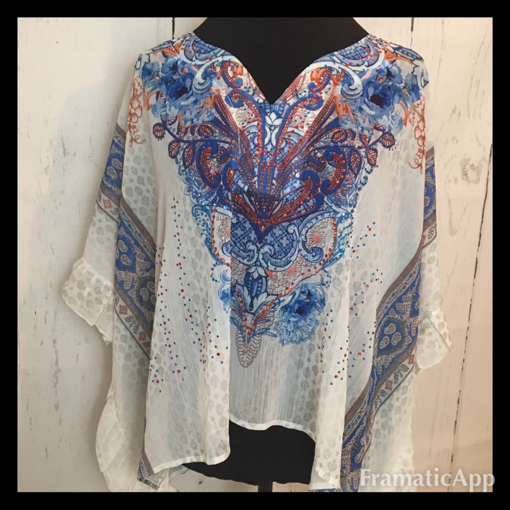 Style & co. Sheer bat wing top.