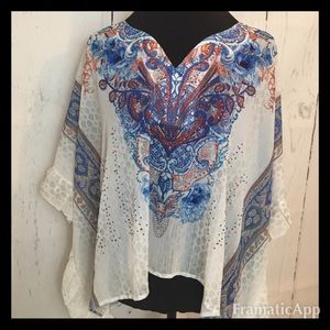 Style & co. Sheer bat wing top.