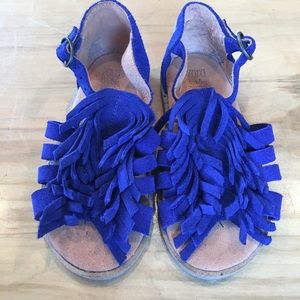 Zara girl suede fringe Sandel shoes