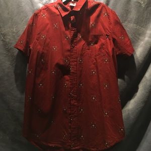 Deadpool Print Button Down Shirt
