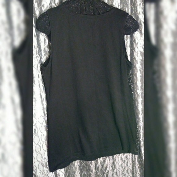 Ann Taylor Loft black sequin tanktop - Picture 2 of 3