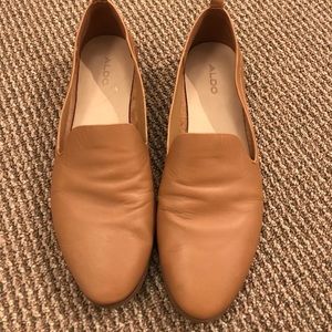 Aldo camel leather loafers