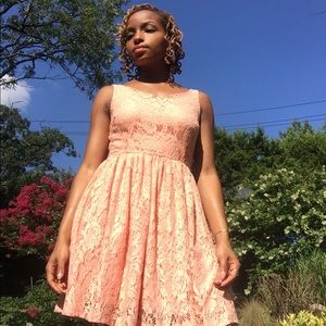 Lace Tank Dress (Peach - Small)