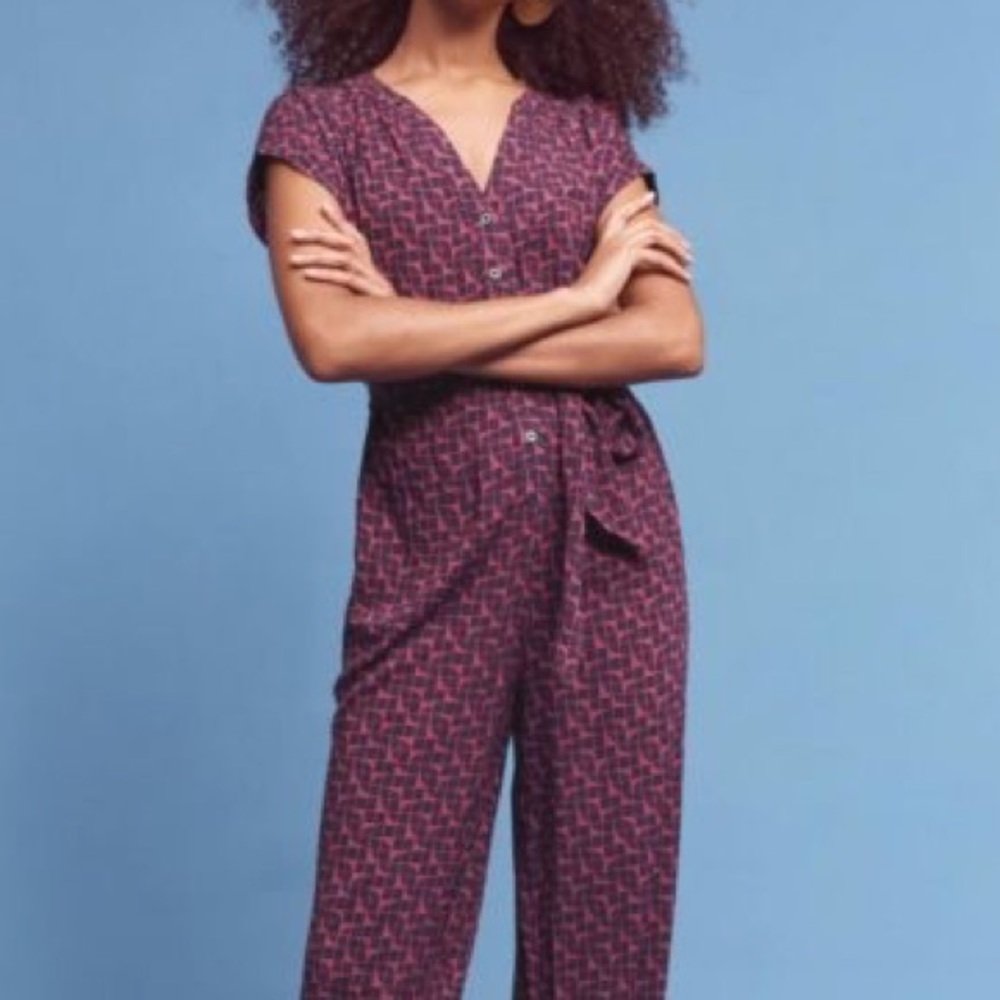 Anthropologie Maeve Geoscope Jumpsuit Size L