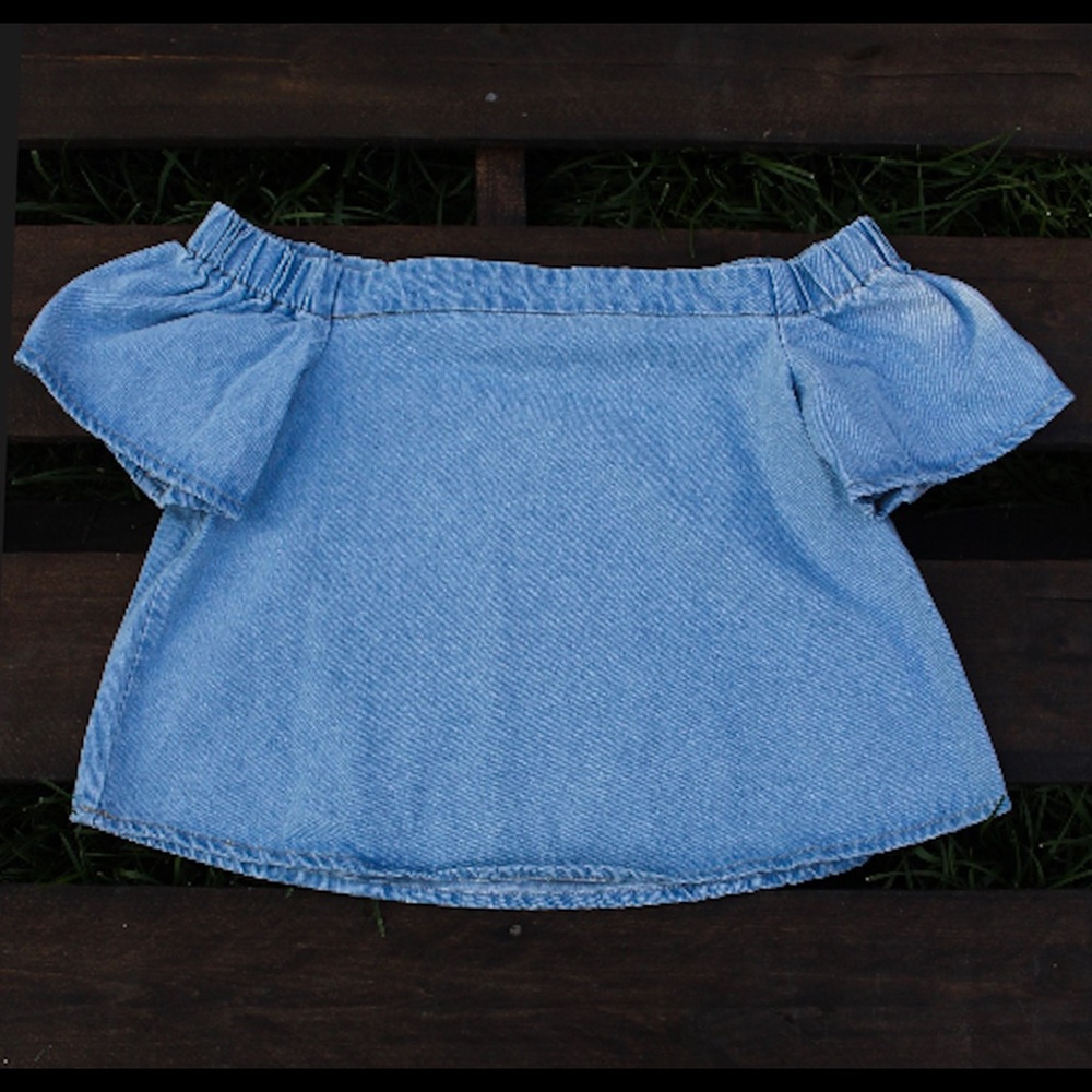 Off the shoulder denim top