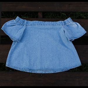 Off the shoulder denim top