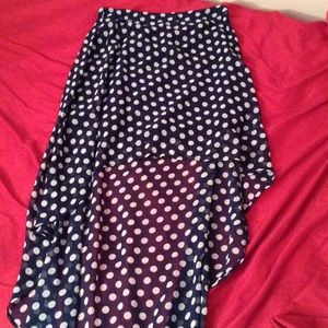 Forever 21 Polka Dotted High Low Skirt