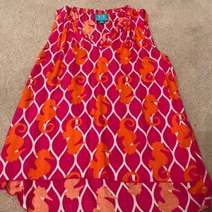 escapada blouse with sea horse pattern