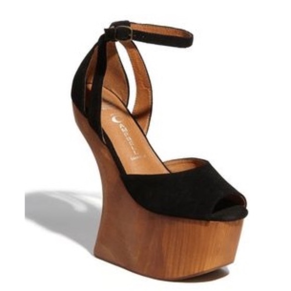 Jeffrey Campbell Tonite Womens Pink Suede Heelless Platform Wedges