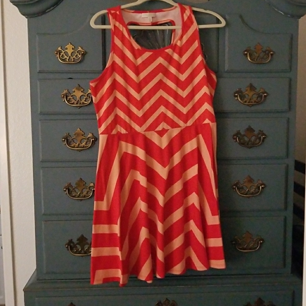 Orange chevron dress
