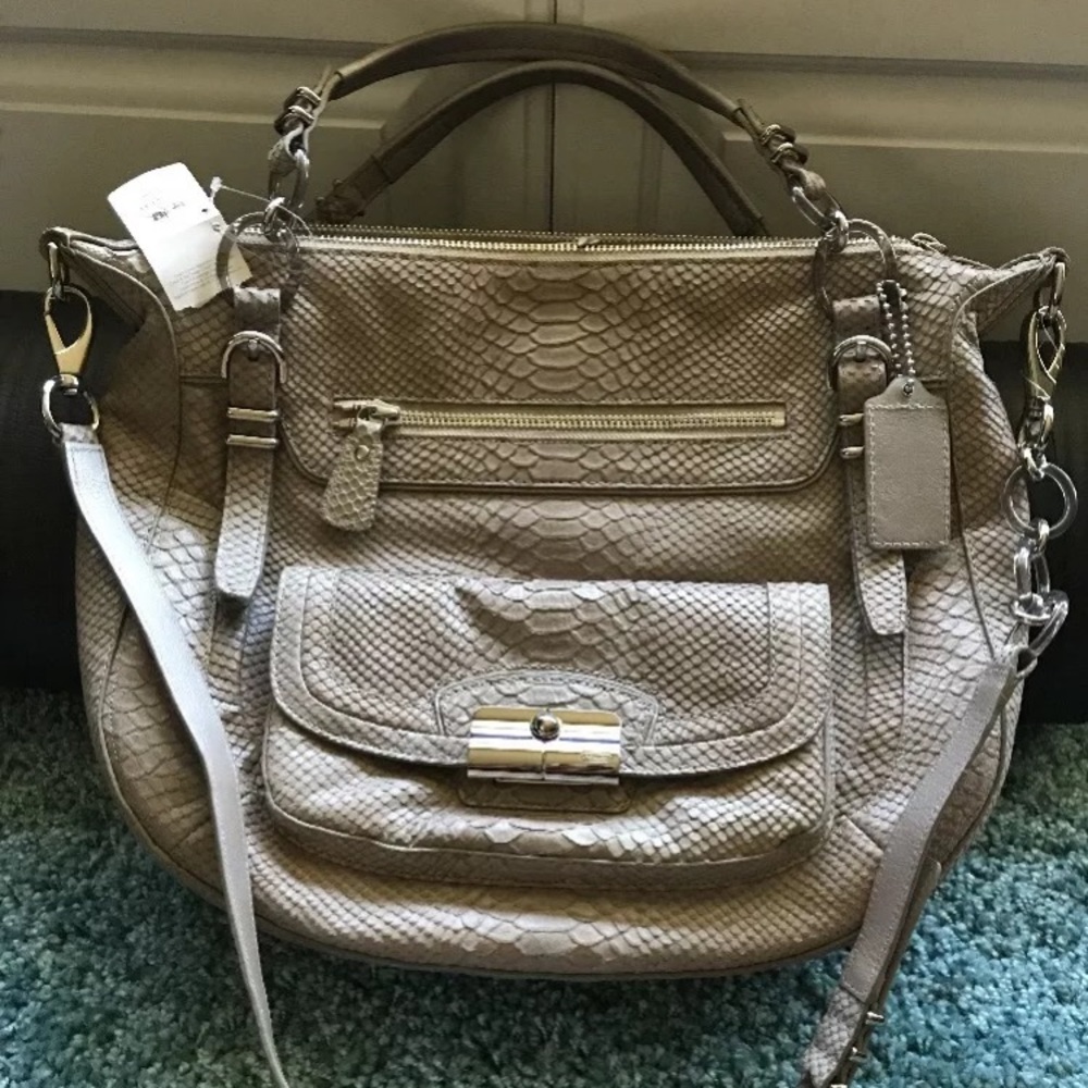 NWT Coach Kristin Pinnacle Embossed Python Handbag