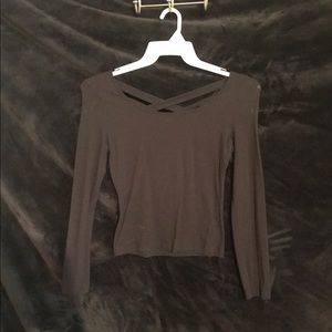 BLACK long sleeve - crossed back