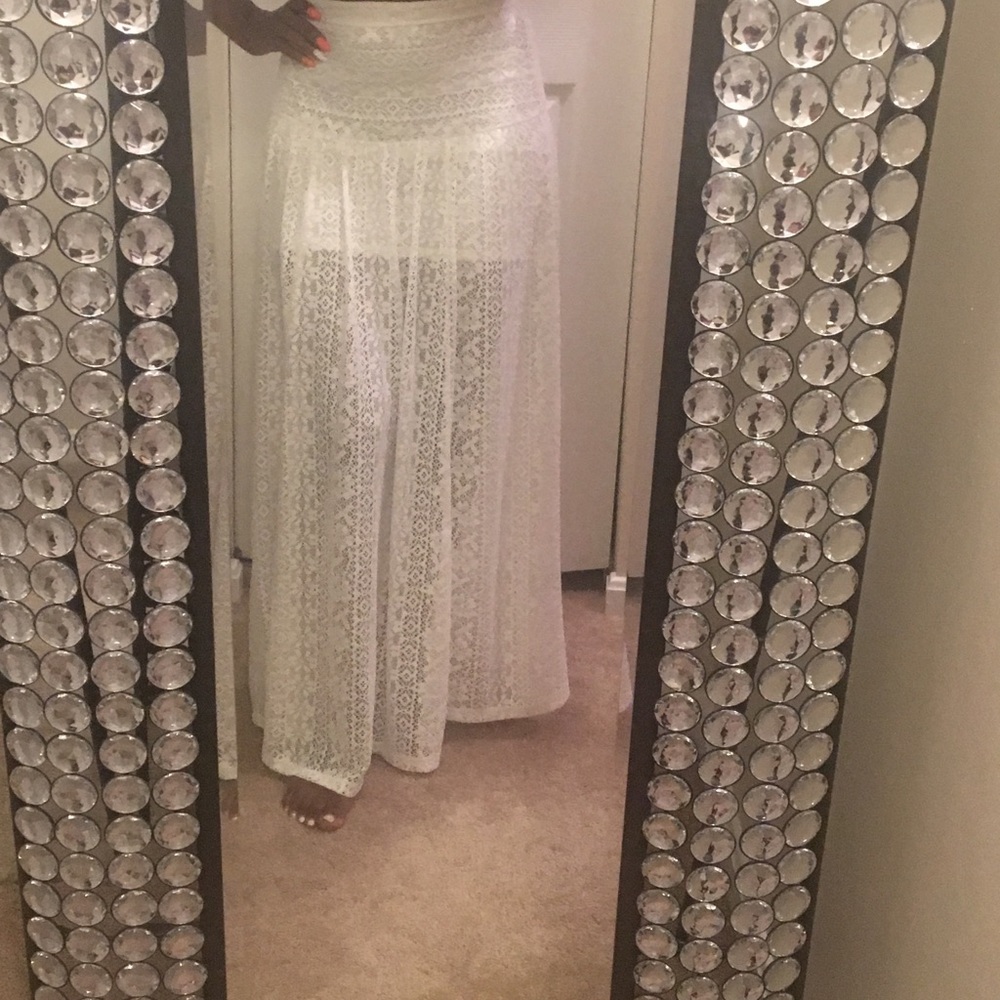 High waist crochet skirt