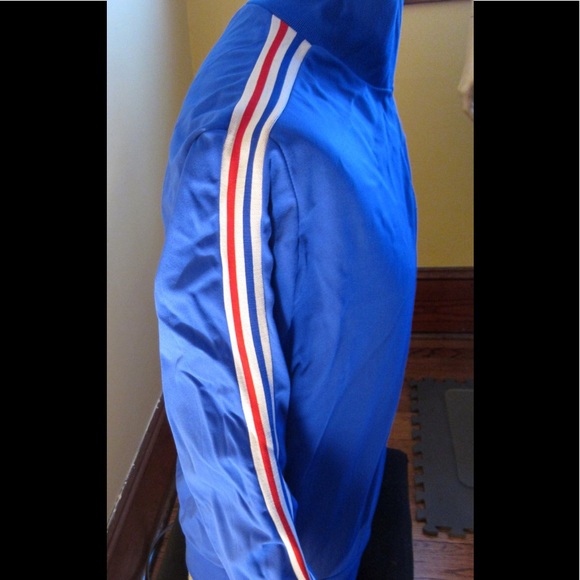 RARE VTG 80s 3 Stripe ADIDAS Tracksuit Jacket Made In FRANCE! - Picture 2 of 7