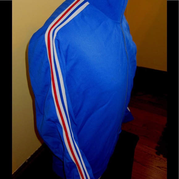 RARE VTG 80s 3 Stripe ADIDAS Tracksuit Jacket Made In FRANCE! - Picture 6 of 7